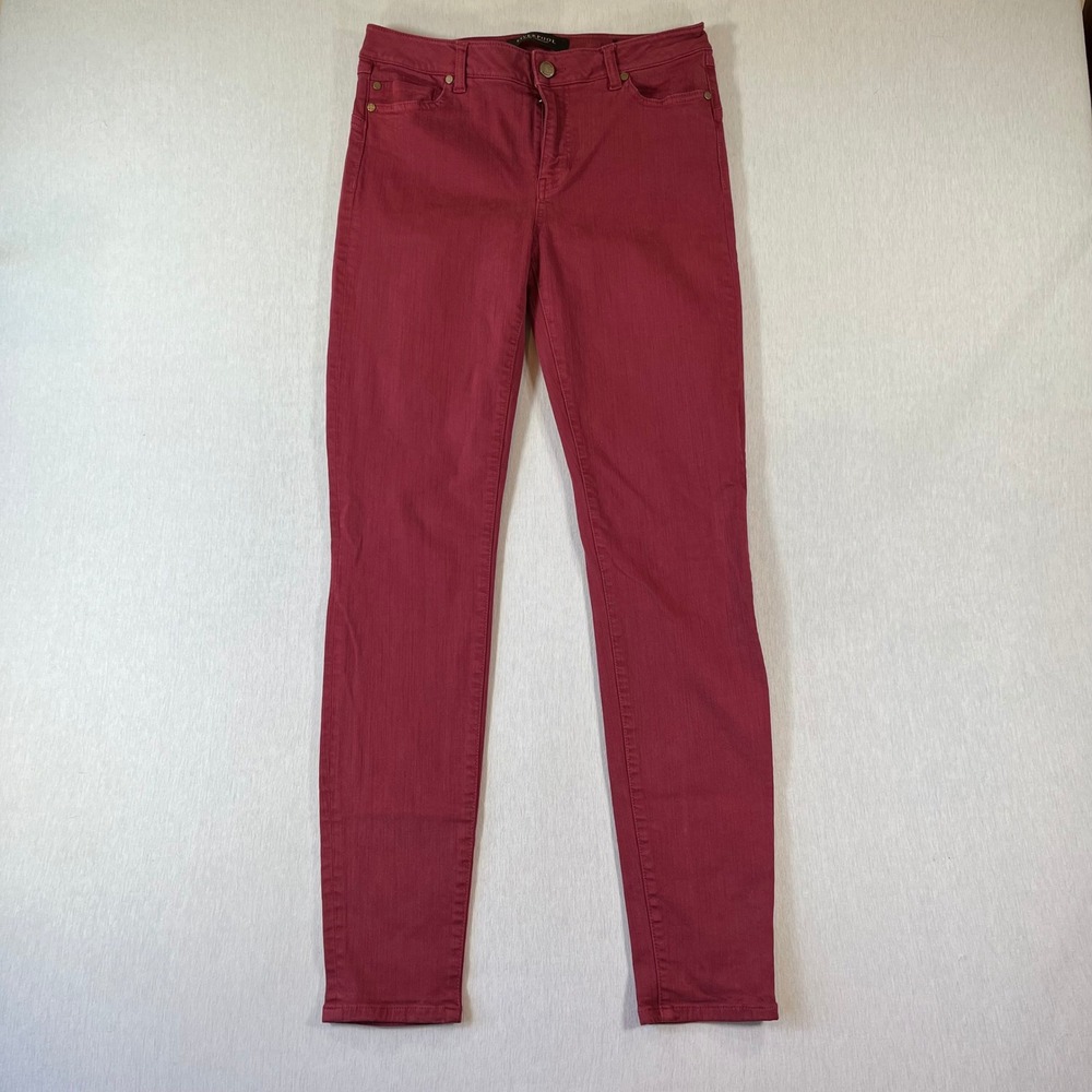 Liverpool Jeans Women 8/29 The Hugger Skinny Wine Red Pants LM2129QY Stretch